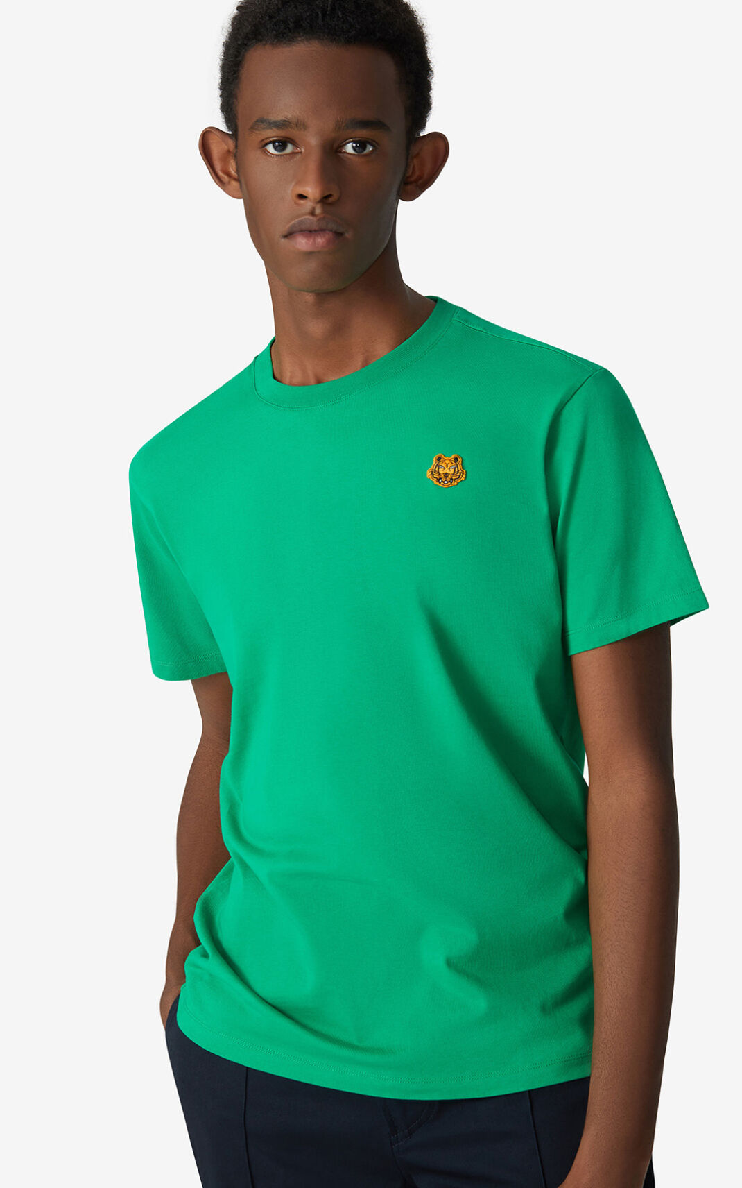 Kenzo Tiger Crest T-shirt Heren Groen | 57681TEDB
